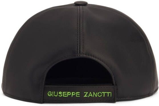 Giuseppe Zanotti Leren honkbalpet Zwart