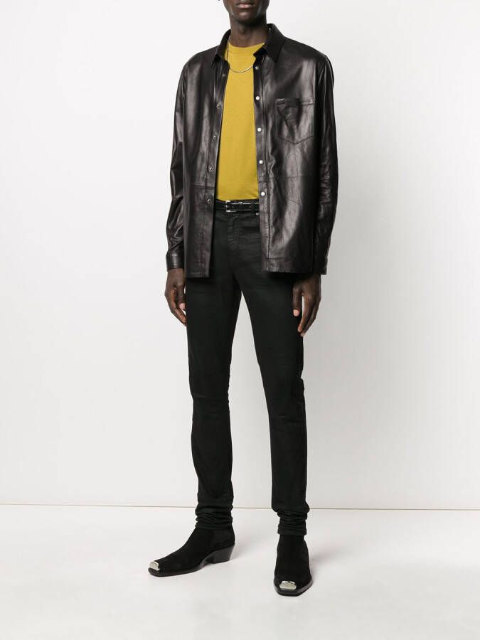 Giuseppe Zanotti Leren shirtjas Zwart