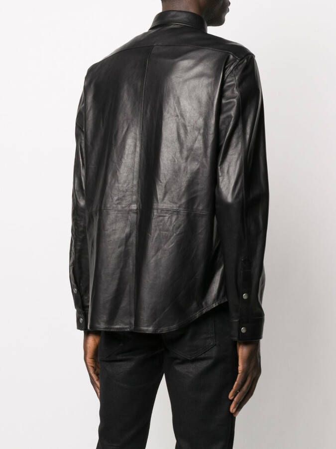 Giuseppe Zanotti Leren shirtjas Zwart