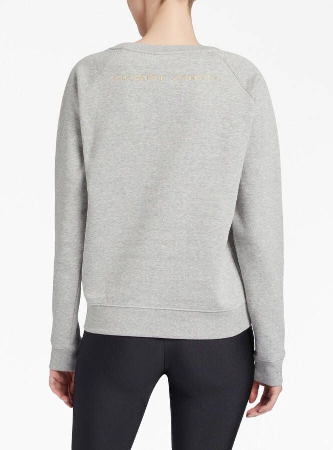 Giuseppe Zanotti Sweater met geborduurd logo Grijs