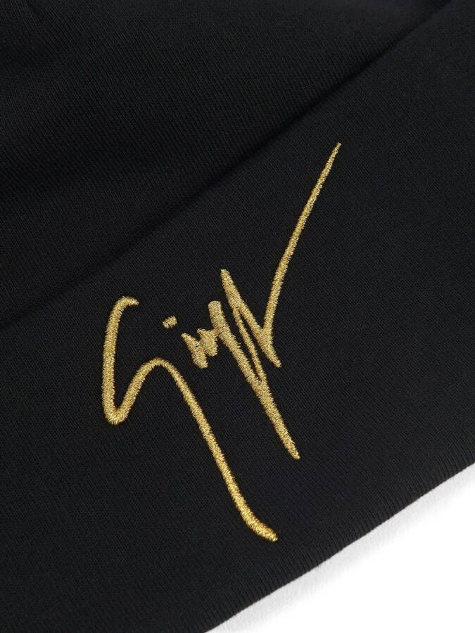 Giuseppe Zanotti Muts met geborduurd logo Zwart