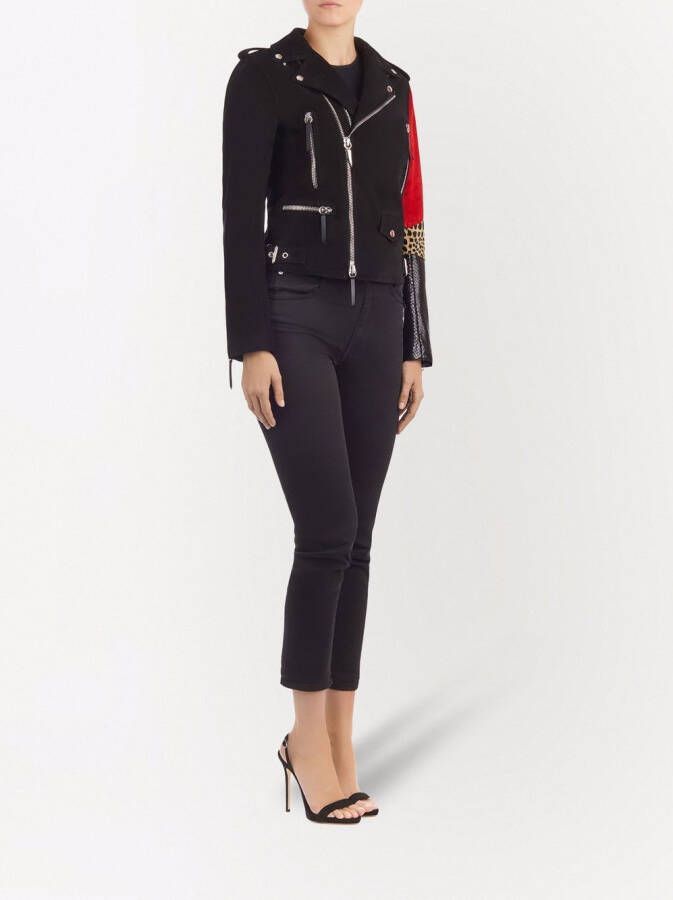 Giuseppe Zanotti Suède bikerjack Zwart