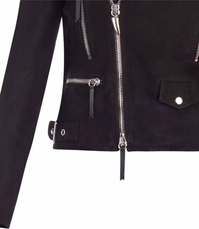 Giuseppe Zanotti Suède bikerjack Zwart