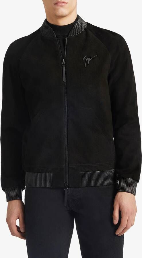 Giuseppe Zanotti Suède bomberjack Zwart