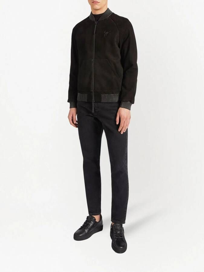 Giuseppe Zanotti Suède bomberjack Zwart