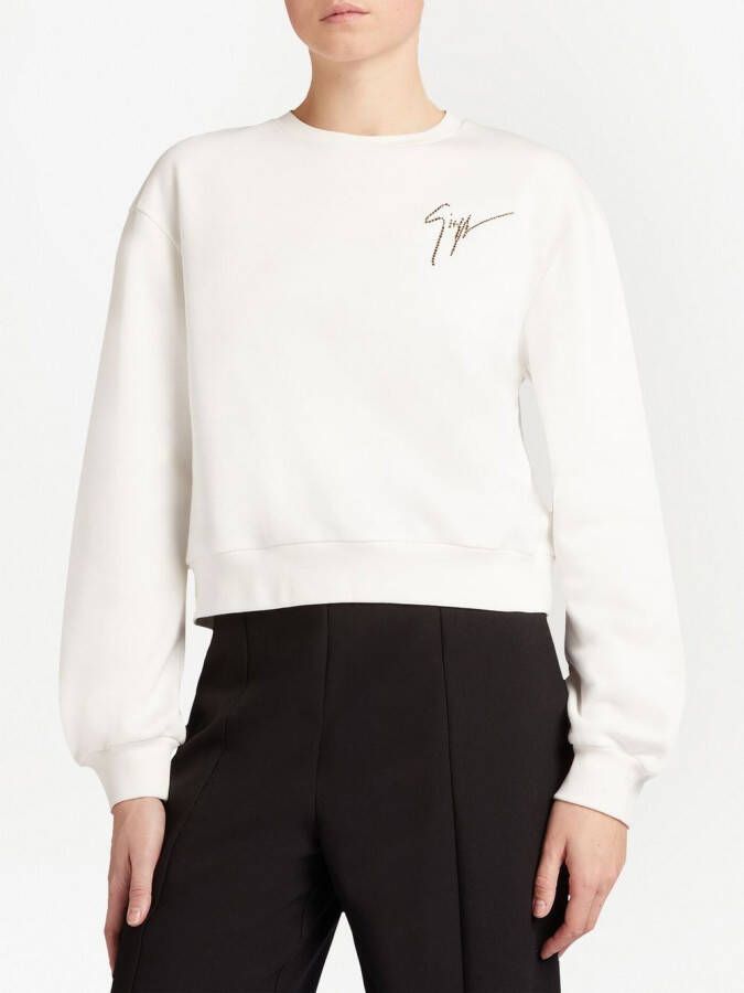 Giuseppe Zanotti Sweater met logo Wit