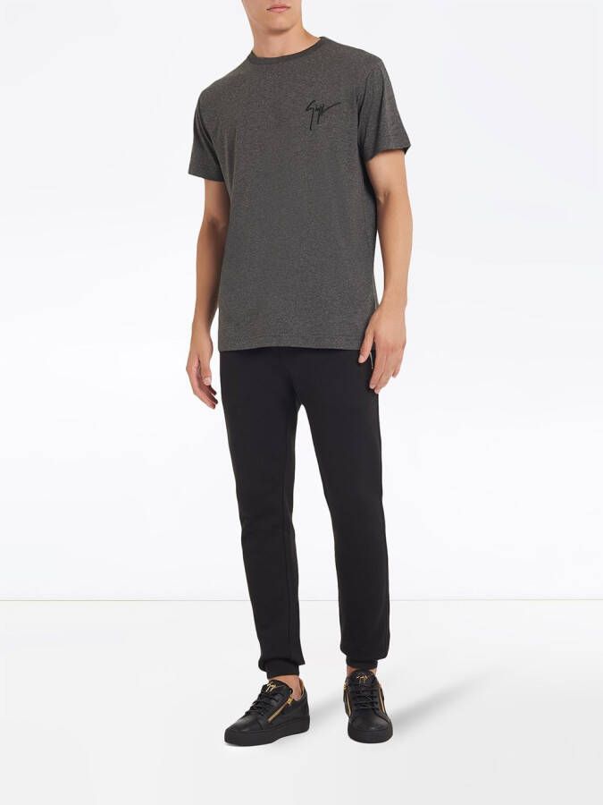 Giuseppe Zanotti T-shirt met geborduurd logo Grijs