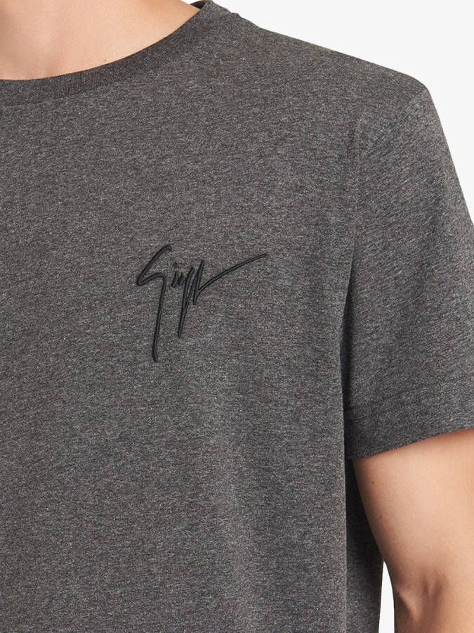 Giuseppe Zanotti T-shirt met geborduurd logo Grijs