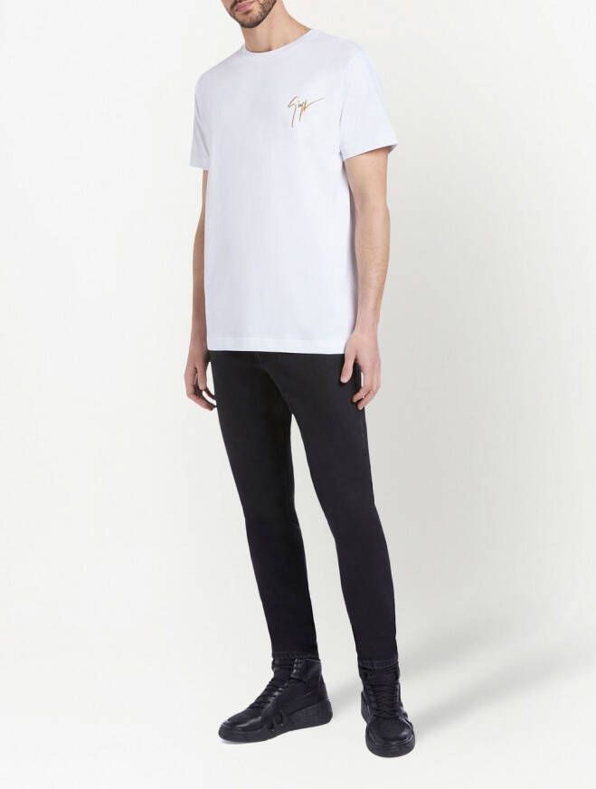 Giuseppe Zanotti T-shirt met geborduurd logo Wit