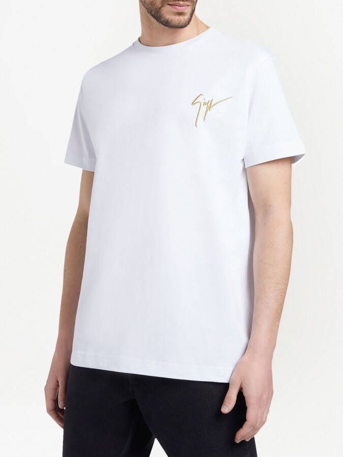 Giuseppe Zanotti T-shirt met geborduurd logo Wit