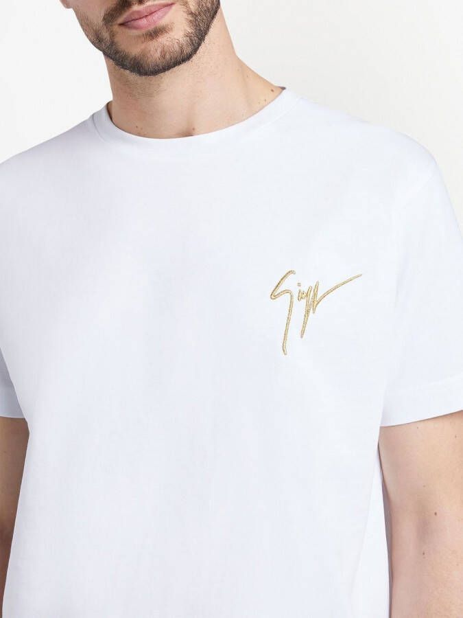 Giuseppe Zanotti T-shirt met geborduurd logo Wit