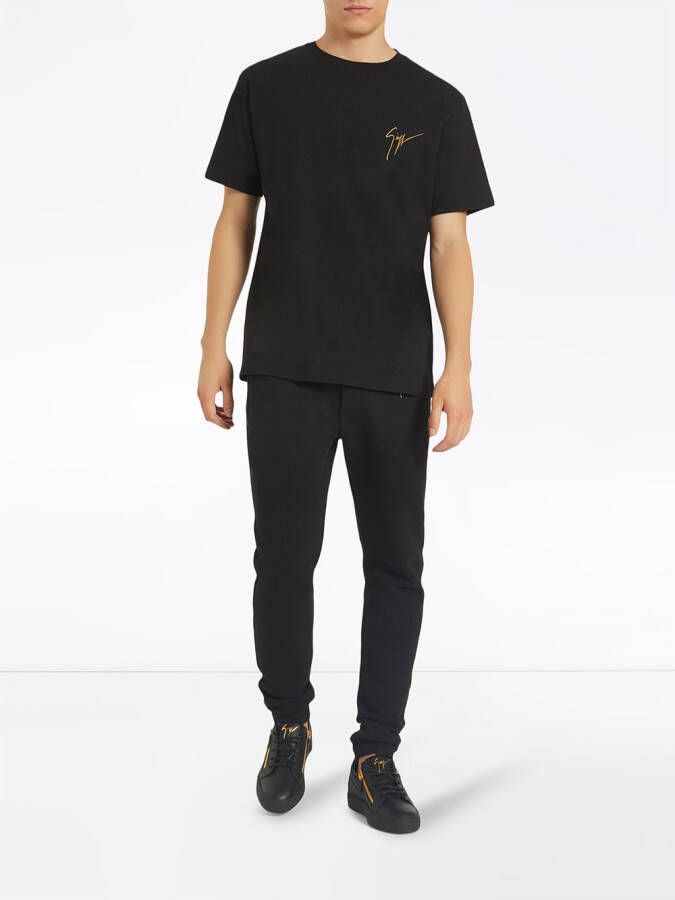 Giuseppe Zanotti T-shirt met geborduurd logo Zwart