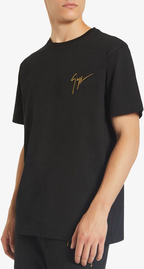 Giuseppe Zanotti T-shirt met geborduurd logo Zwart