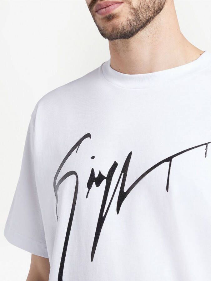 Giuseppe Zanotti T-shirt met logo van verfspray Wit
