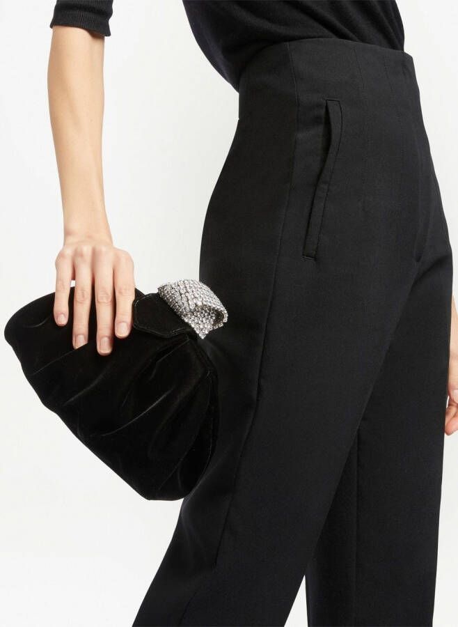 Giuseppe Zanotti Tobiko fluwelen clutch Zwart
