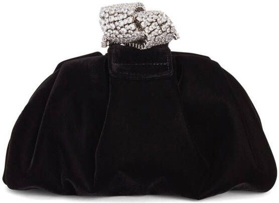 Giuseppe Zanotti Tobiko fluwelen clutch Zwart