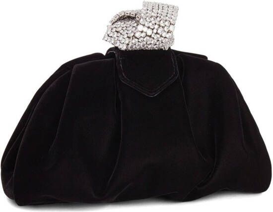 Giuseppe Zanotti Tobiko fluwelen clutch Zwart