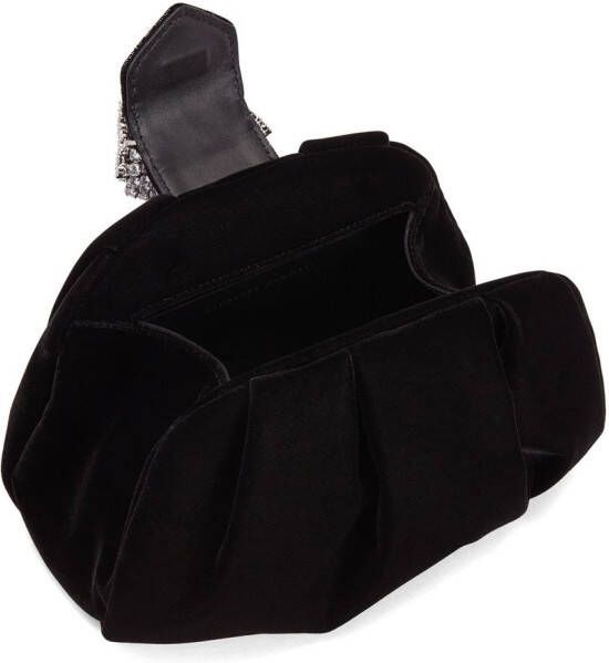 Giuseppe Zanotti Tobiko fluwelen clutch Zwart