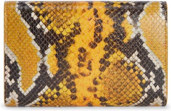 Giuseppe Zanotti Ulyana clutch met slangenleer-effect Geel