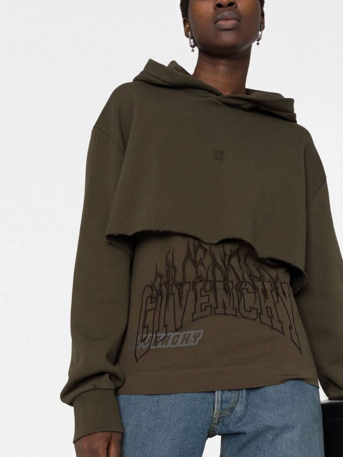 Givenchy Gelaagde hoodie Groen