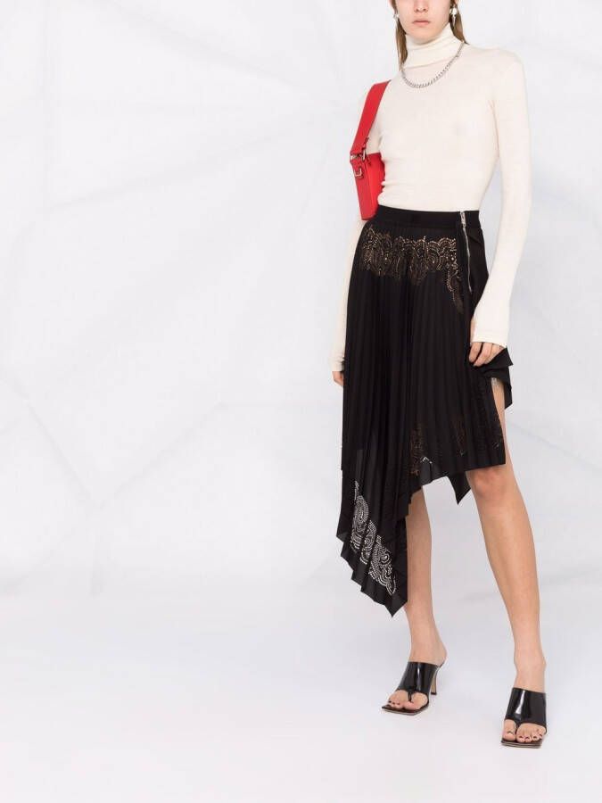 Givenchy Asymmetrische plooirok Zwart