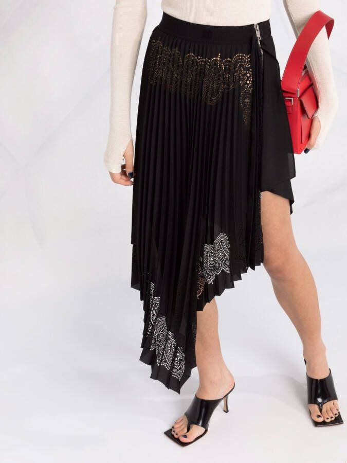 Givenchy Asymmetrische plooirok Zwart