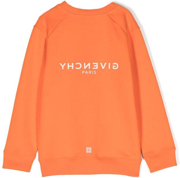 Givenchy Kids Sweater met logoprint Oranje