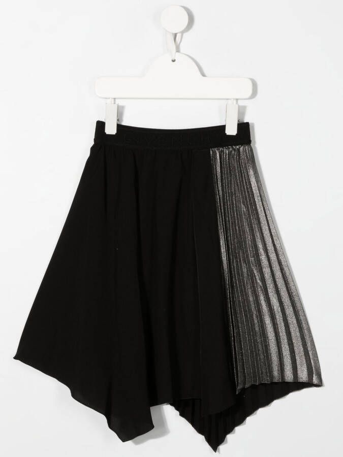 Givenchy Kids Asymmetrische plooirok Zwart