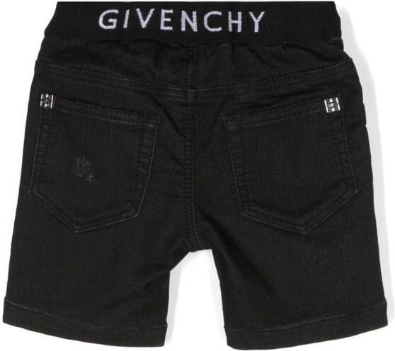 Givenchy Kids Bermuda spijkershorts met logoprint Zwart