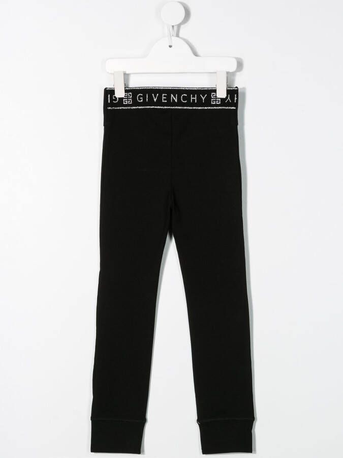 Givenchy Kids Broek met logoband Zwart