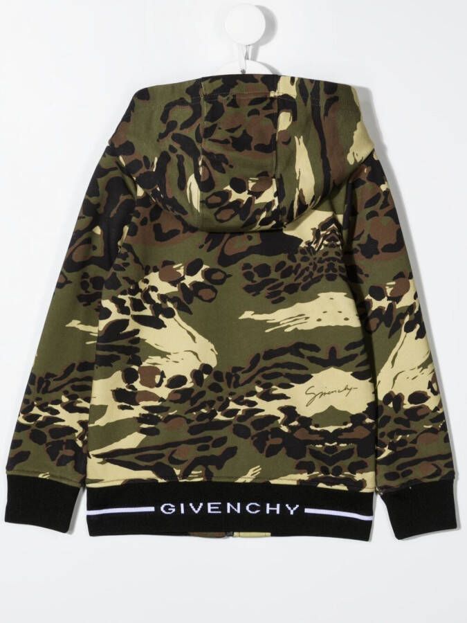 Givenchy Kids Hoodie met camouflageprint Groen