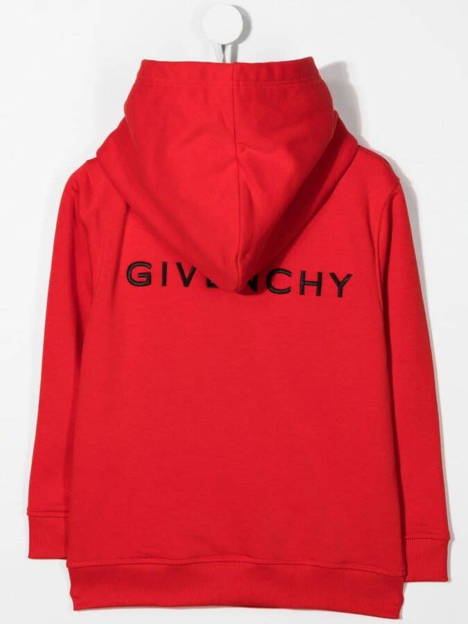 Givenchy Kids Hoodie met geborduurd logo Rood