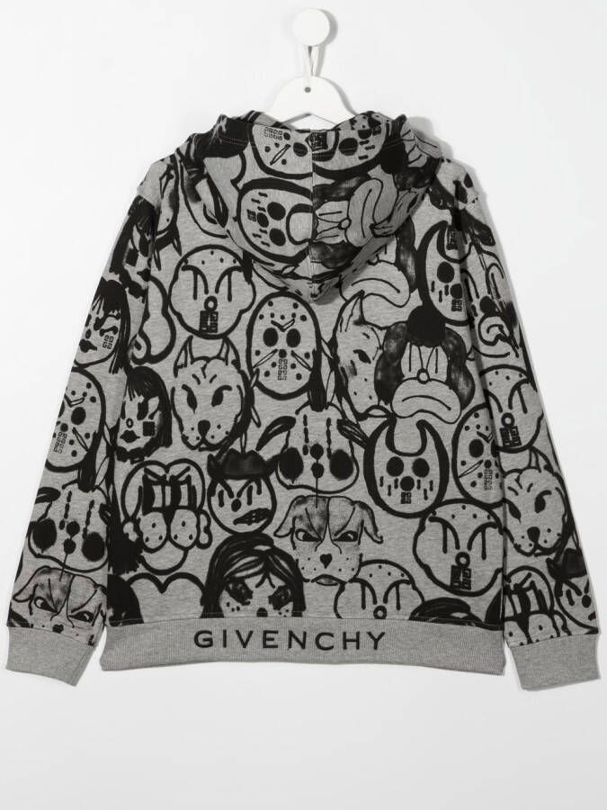 Givenchy Kids Hoodie met grafische print Grijs