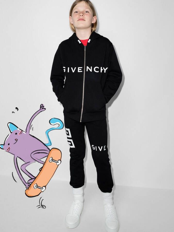Givenchy Kids Hoodie met logoprint Zwart