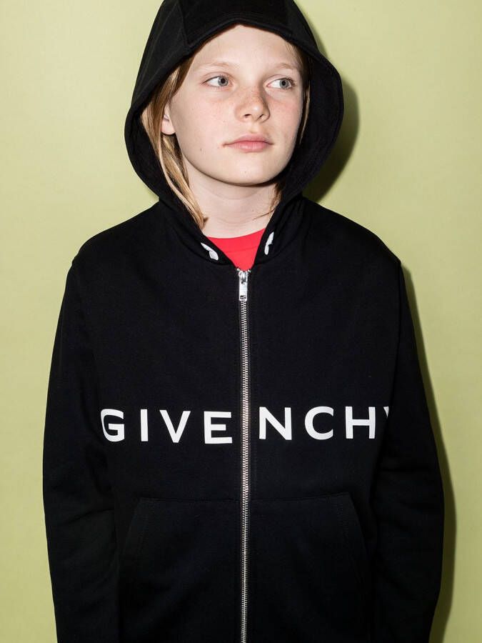 Givenchy Kids Hoodie met logoprint Zwart