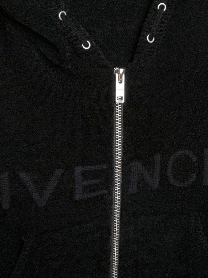 Givenchy Kids Intarsia hoodie Zwart