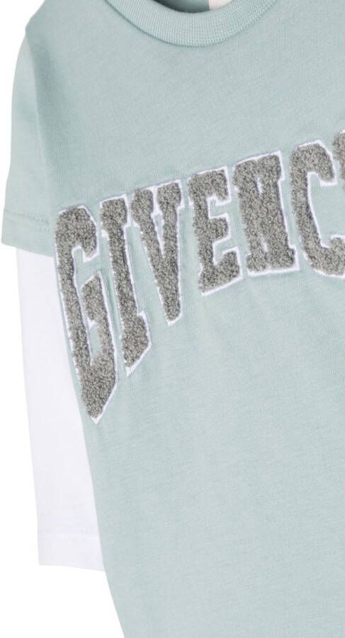Givenchy Kids T-shirt met logopatch Blauw