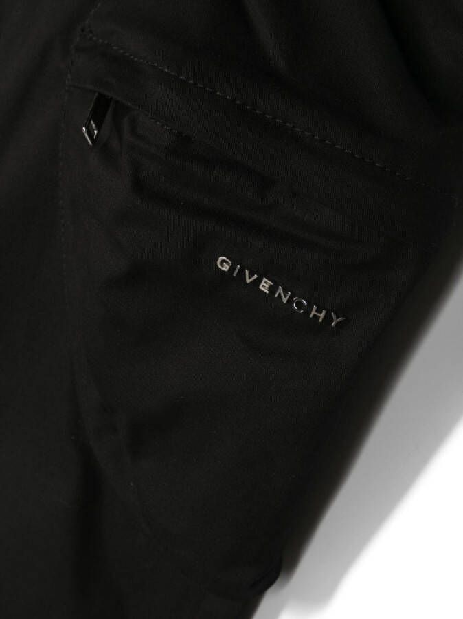 Givenchy Kids Broek met logoplakkaat Zwart