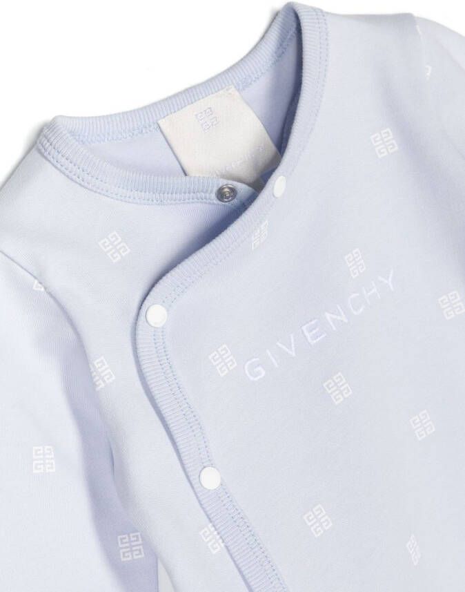 Givenchy Kids Romper met logoprint Blauw