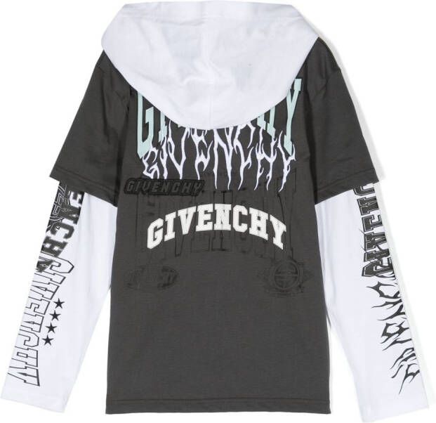 Givenchy Kids Hoodie met logoprint Grijs
