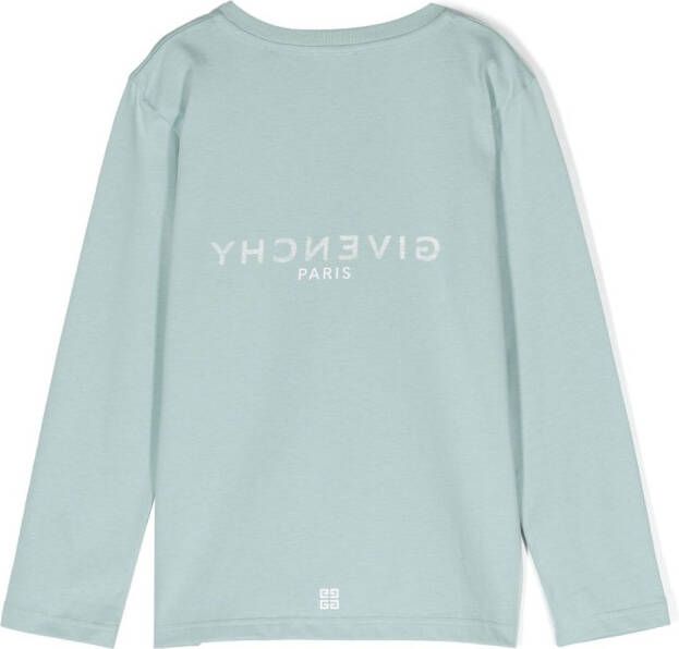 Givenchy Kids T-shirt met logoprint Blauw