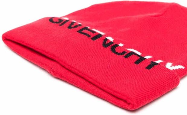 Givenchy Kids Muts met logoprint Rood