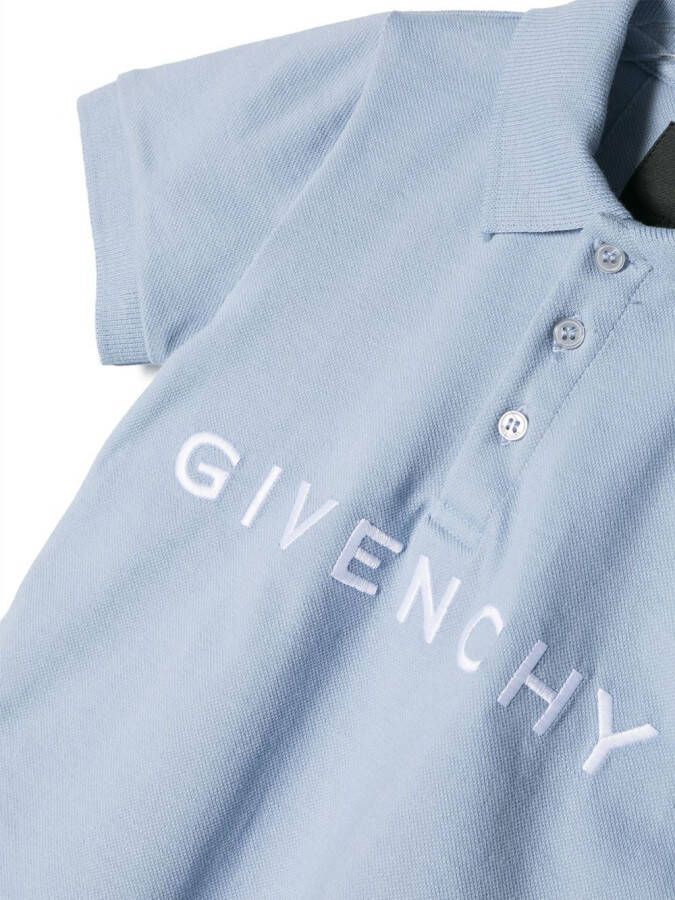 Givenchy Kids Poloshirt met geborduurd logo Blauw