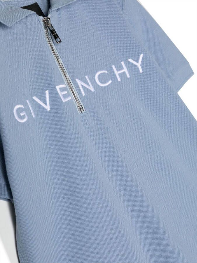 Givenchy Kids Poloshirt met rits Blauw