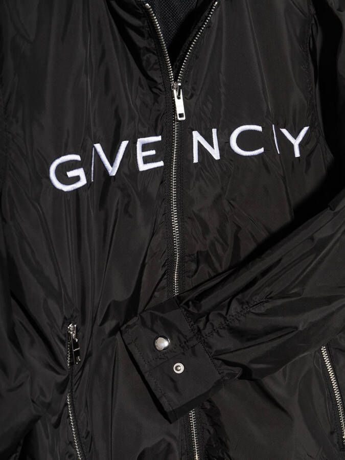 Givenchy Kids Regenjack met geborduurd logo Zwart