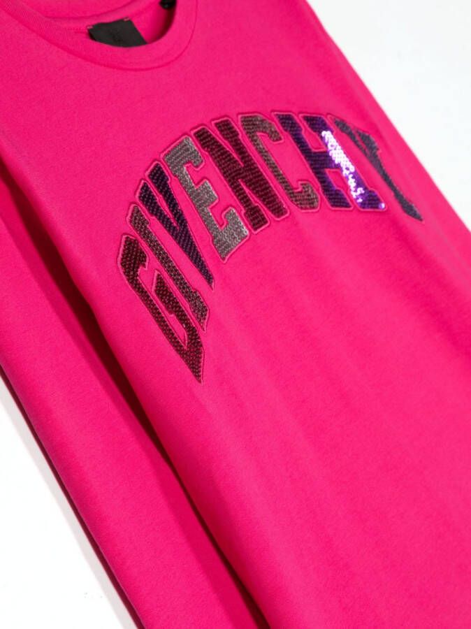 Givenchy Kids T-shirt met logo Roze