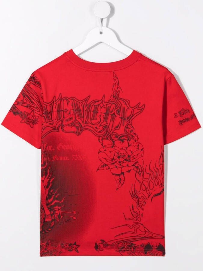 Givenchy Kids T-shirt met grafische print Rood