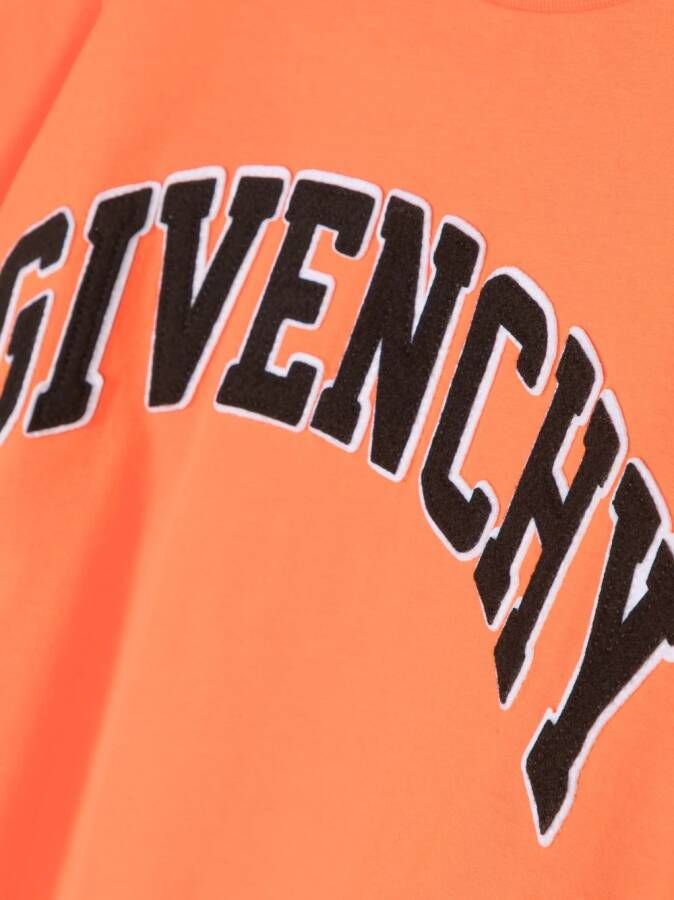 Givenchy Kids T-shirt met logo-applicatie Oranje