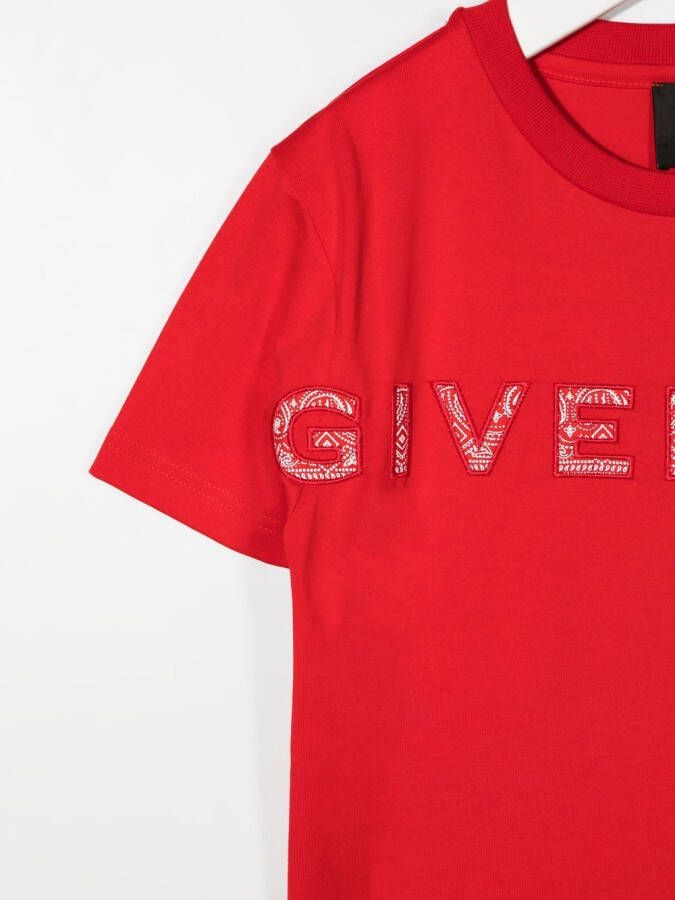 Givenchy Kids T-shirt met logopatch Rood