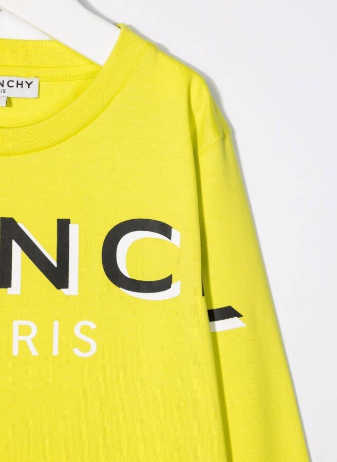 Givenchy Kids T-shirt met logoprint Geel